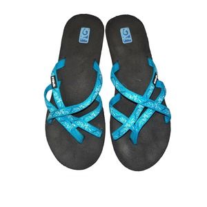 Blue Patterned Women's Sandals